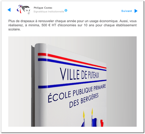 Ecoles et pavoisement avec drapeaux france et europe