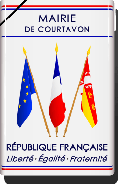 Mise en berne plaque avec pavoisement trois drapeaux
